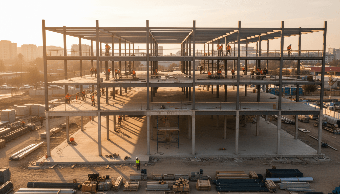 Steel building and playground construction project in Dubai